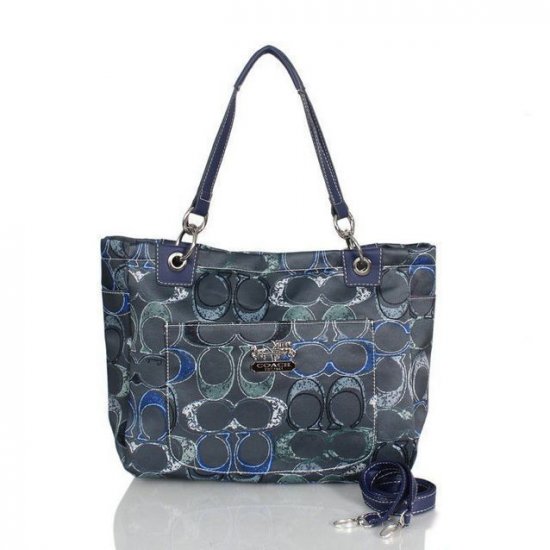 Coach Poppy In Monogram Large Navy Totes BWX | Coach Outlet Canada